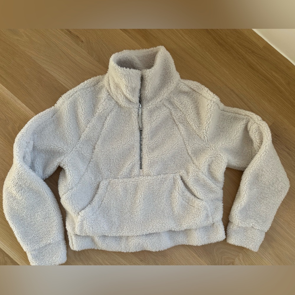Lululemon fleece Scuba half zip in ivory